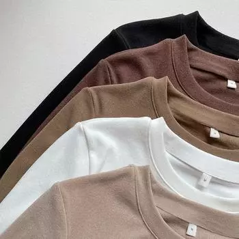 De Velvet Undercoat Women Осень и зима Новая облегающая футболка Foreign Air Brushed с длинными рукавами Внутри The Top Tide M