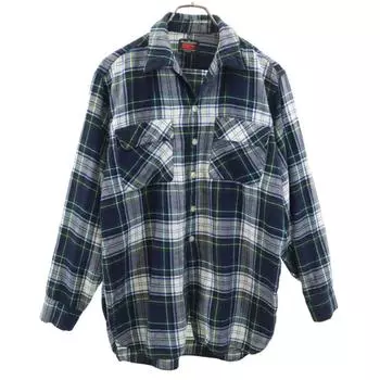 Deacon Brothers 60-е 70-е винтажная рубашка с клетчатым узором, длинным рукавом и открытым воротником, мужская, б/у