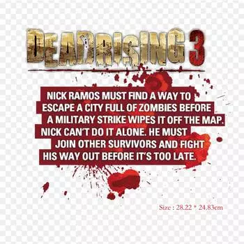 Dead Rising 3 графика термопереносная печать виниловые нашивки наклейки для одежды DIY аппликации моющиеся нашивки