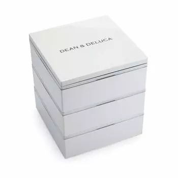 Dean and DeLuca тяжелый маленький белый ланч-бокс для пикника на открытом воздухе xx 15 см 3-уровневый 13,5 13,5 белый