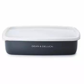 DEAN&DELUCA Enameled Container, Charcoal Gray, L, Storage Container, Enameled Container with Lid, Oven, Heat Resistant