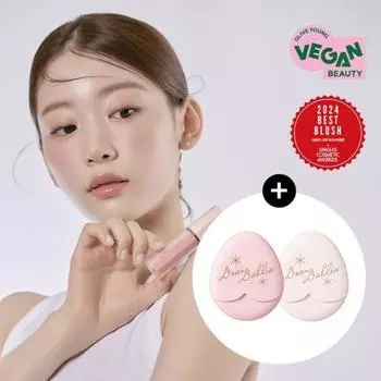 Dear Dahlia [exclusive Planning New Color] Dear Dahlia Petal Drop Liquid Blush + Finger Puff Planning Single Item [limited Set] Purity + Finger Puff