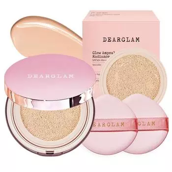 Dear Glam Glow Ampoule Cushion основной продукт + набор сменных блоков, нет. 21 СВЕТЛО-БЕЖЕВЫЙ, 24 г, 1 набор