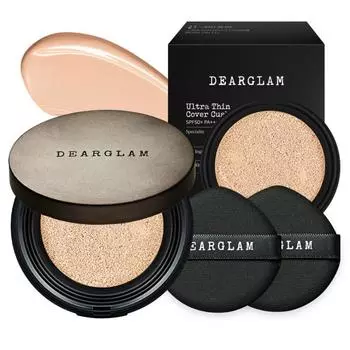 Dear Glam Ultra Thin Cover Cushion Основной продукт + Набор сменных насадок, нет. 21 СВЕТЛО-БЕЖЕВЫЙ, 24 г, 1 набор