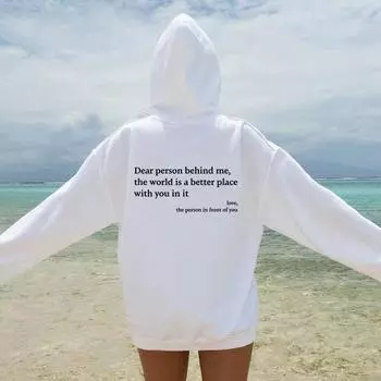 Дорогой человек позади меня с капюшоном Алфавит свитер Woozed Hoodie XS красный