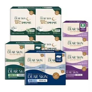 Dearskin Air Emboss 4 packs, 5 types, choose 1 (sanitary napkin/liner/wearing over) Wear overnight extra large 4P*4 pack