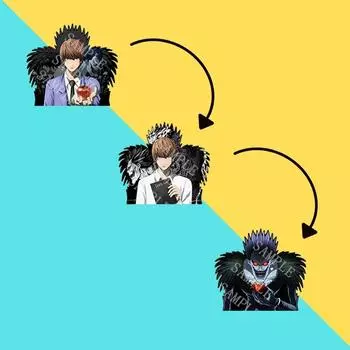 Death Note аниме Yagami Light 3D наклейки для автомобиля водонепроницаемые аксессуары для дома наклейки для ноутбука, холодильника и т. д. декор комнаты 145x130MM