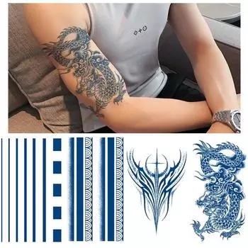Death Ray прямые неотражающие сок травяные татуировки наклейки линии водонепроницаемые стойкие мужчины и женщины постепенные изменения наклейки 11*18cm