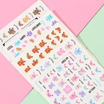 Decals 3D Nail Art Stickers Exquisite design Cute bear decorations sticker Art decorations sticker -488