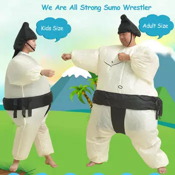 Decdeal милый взрослый надувной костюм сумо с пневматическим вентилятором нарядное платье для Хэллоуина