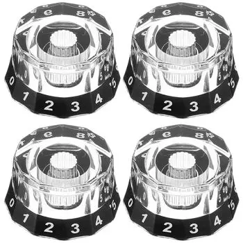 DECHOUS Ручка гитары Ручка громкости электрогитары Ручка громкости гитары Замена Ручка электрогитары для ремонта музыкальных инструментов Черный (Пакет 4)