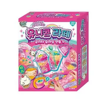 Deco Deco Unicorn Latte Glitter Slime Making, разноцветные популярные корейские игрушки