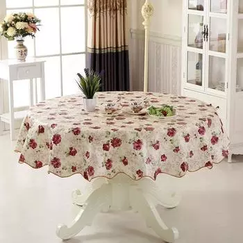 Decoration Tablecloth Table Cloth Round Waterproof Gold152cm