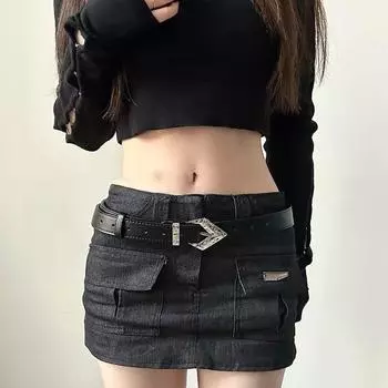 Decoration Thin PU Leather Women Waist Belts Korean Waistbands Y2K Waist Belts Men Waist Belts чёрный