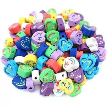 Украшения Бусины для изготовления ювелирных изделий DIY Материалы для поделок Творческие свободные бусины в форме сердца 10 шт. Мягкие керамические бусины Love Аксессуары разноцветный