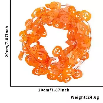Decorative 75 Meter Halloween Wire Garland With Colorful Pumpkin Skeleton Bat And Spider Designs For Spooky Vibes StyleA