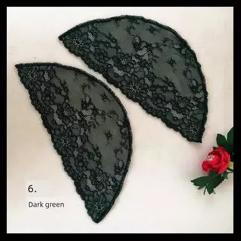 Decorative Arm Cuff Joint Sleeveless Semi-Finished Product Sleeve Black Red Fake Sleeve Lace Stitching Cover Cuff Women Lace Dark green