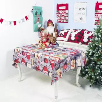 Decorative Christmas Tablecloths Cartoon Xmas Home Party Decorations Festival Table Cover 150x180cm