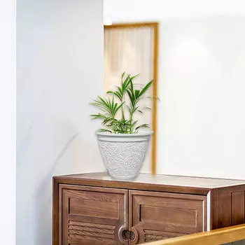 Decorative Flower Pot, Resin Creative Retro Planter Pot for Yard Balcony Desk чёрный