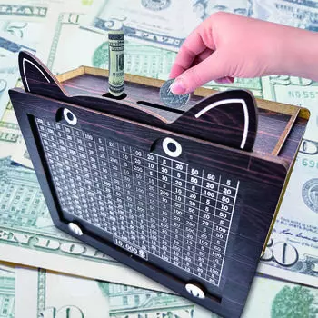 Decorative Natural Wooden Money Box With Counter Bank Handmade For Creative Children s Saving The Money Goal 10000 Dollor