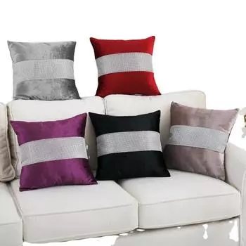 Decorative Pillow Case Flannel Diamond Patckwork Modern Simple Throw Cover Pillowcase Party Hotel Home Textile 45cm*45cm