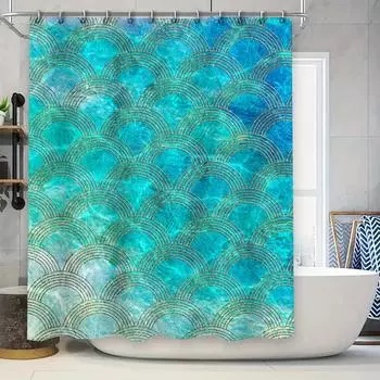 Decorative Shower Curtain featuring Floral Snake Pattern, Waterproof Fabric Bathroom Decor Orange Yellow Flowers Navy Blue Color 90x180cm