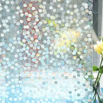 Decorative Window Film Small Dots Low Privacy Door Film Static Cling No Glue Removable Anti UV Glass Film for Home and Office 45x100cm
