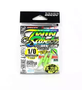 Decoy DJ-67 Двойные вспомогательные крючки Sabelx на проволоке, размер 1/0 (6553)