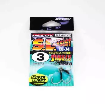 Decoy DJ-74 SL Суперлегкие одинарные вспомогательные крючки, размер 3 (2349)