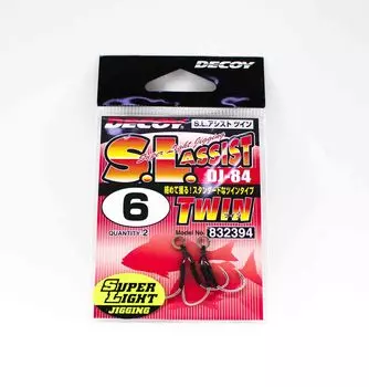 Decoy DJ-84 SL Суперлегкие двойные вспомогательные крючки, размер 6 (2394)