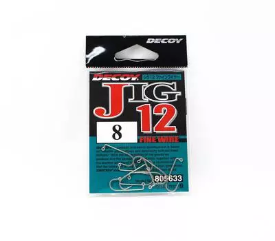Decoy Jig-12 Крючки для джиг-крючков из тонкой проволоки, размер 8 (5633)