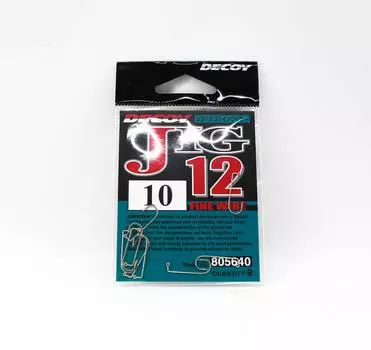 Decoy Jig-12 Крючки для джиг-крючков из тонкой проволоки, размер 10 (5640)