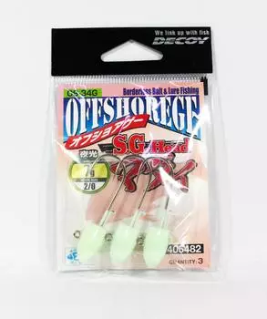 Decoy OS-34G Glow SG Head Super Light Tenya Size 2/0 , 7 grams (5482)
