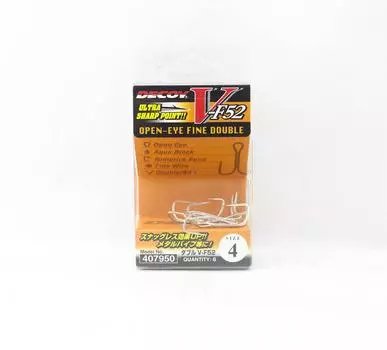 Decoy V-F52 Двойной крючок Двойные крючки для тяжелых условий эксплуатации, размер 4 (7950)