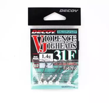 Decoy VJ-31F Шариковый крючок для джиг-головки Violence, размер 2, 1/20 унции (6790)