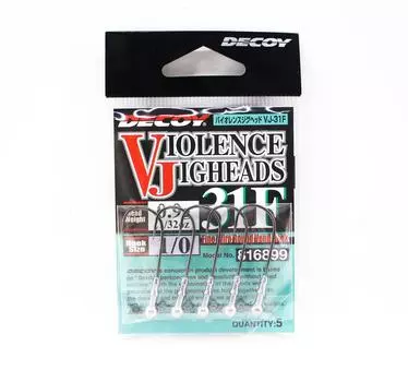 Decoy VJ-31F Шариковый крючок для джиг-головки Violence, размер 1/0, 1/32 унции (6899)