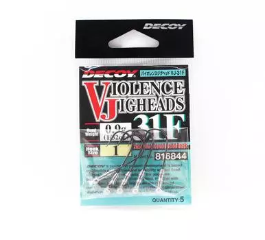 Decoy VJ-31F Шариковый крючок для джиг-головки Violence, размер 1, 1/32 унции (6844)