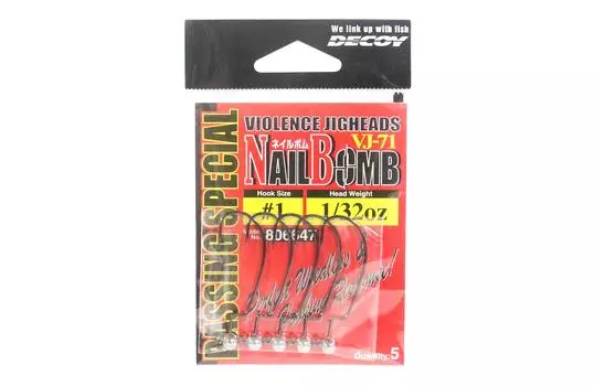 Decoy VJ-71 Крючок-бомба с джиг-головкой, размер 1, 1/32 унции (6647)