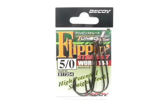 Decoy Worm 144 Прямые крючки-червяки Flippin , размер 5/0 (7254)