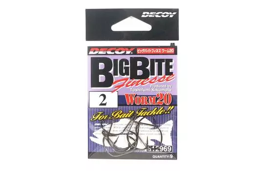 Decoy Worm 20 Крючки Big Bite Finesse с широким зазором, размер 2 (2969)