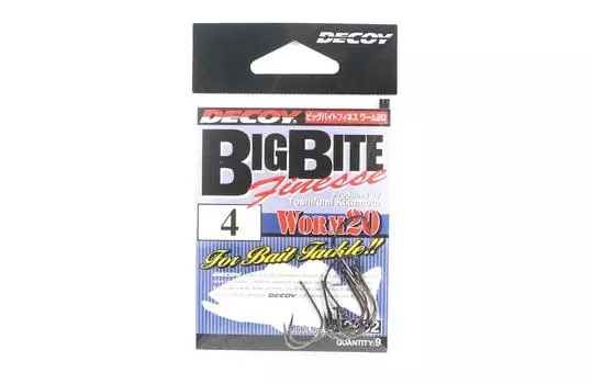 Decoy Worm 20 Крючки Big Bite Finesse с широким зазором, размер 4 (2952)