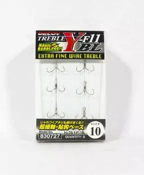 Decoy Y-F11BLTreble Hook Крючки из сверхтонкой проволоки без бородки, размер 10 (0727)