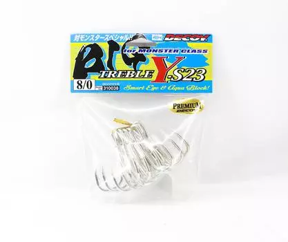 Decoy Y-S23 Тройной крючок для тяжелых условий эксплуатации, большой размер 8/0 (0038)