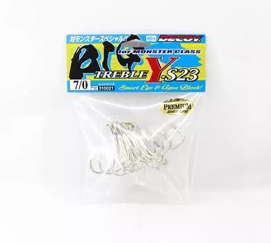 Decoy Y-S23 Тройной крючок для тяжелых условий эксплуатации, большой размер 7/0 (0021)