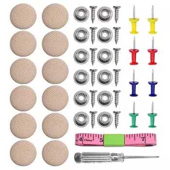 DEDC 60pcs Repair Rivets Button Car Roof Headliner Design Interior Ceiling Fastener Cloth Fastener Screw Cap Roof Repair Buckle for All Cars Beige