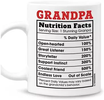 Дедушка Факты о питании Керамическая кружка для кофе Новая американская бабушка 301-400ml