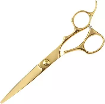 DEEDS Forged Finish Professional Yellow Gold Titanium Deformed Offset Handle Scissors Японские ножницы, производитель, специалист по парикмахерскому делу (6,0
