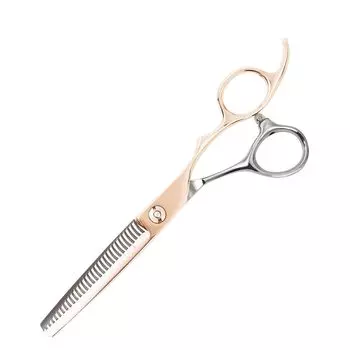 DEEDS Профессиональные филировочные ножницы с кованой отделкой цвета розового золота из титана x серебра с 3D-ручкой, степень филировки x Японский производитель ножниц для парикмахеров