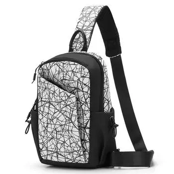 Deelai Немецкая нагрудная сумка Мужская наплечная сумка Повседневная водоотталкивающая Вместительная сумка-мессенджер Функциональный рюкзак для езды на ветру White without buttons