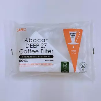 Deep 27 Sanyo Sangyo Flower Dripper Abaka Plus DEEP27 Фильтр для кофе 1 100 шт. CAFEC MADE IN JAPAN [Только для] AFD27-100W (для чашки)